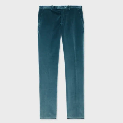 Paul Smith Slim-fit Teal Velvet Trousers Blue