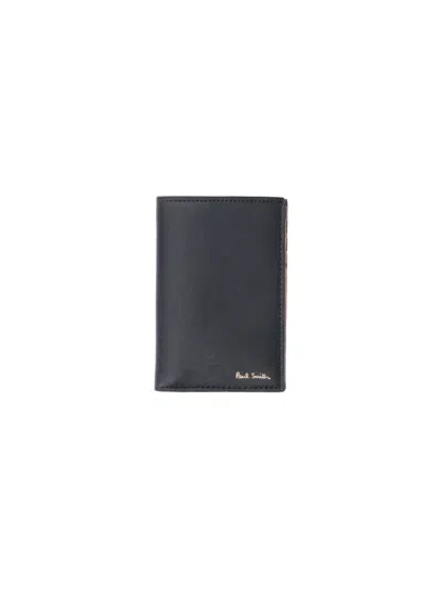 Paul Smith Slim Leather Bifold Wallet In Black