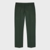 PAUL SMITH SLIM STRAIGHT-FIT FOREST GREEN WOOL GABARDINE TROUSERS