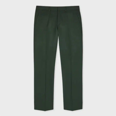 Paul Smith Slim Straight-fit Forest Green Wool Gabardine Trousers