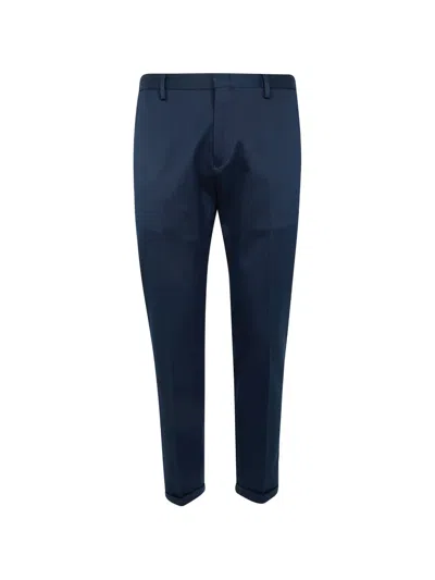 Paul Smith Slim-fit Straight-leg Stretch Linen And Wool-blend Trousers In Blue