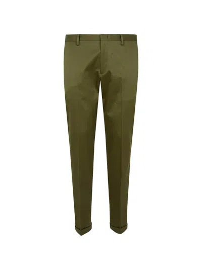 Paul Smith Mens Tailored Trousers Belt Loops Cuffed Hem In Green