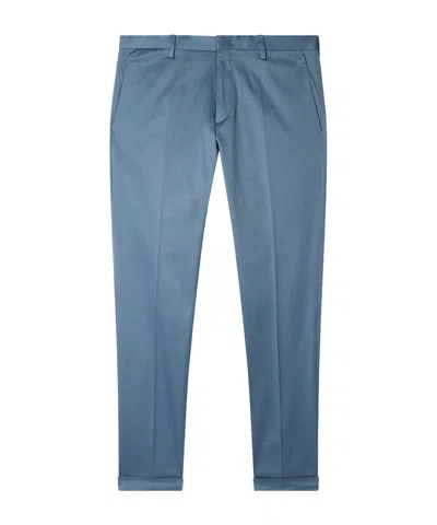 Paul Smith Slim-fit Mid Blue Stretch-cotton Chinos In Multi