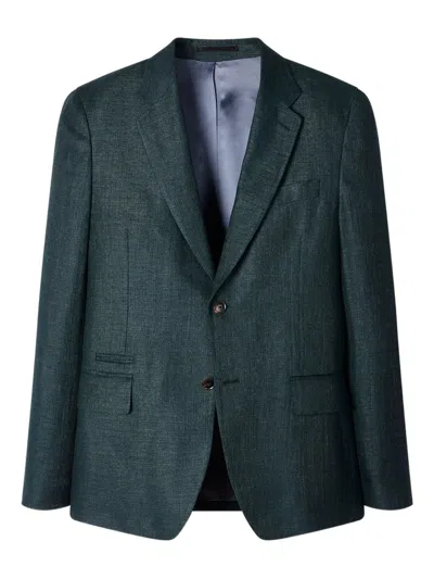 Paul Smith Slub-texture Jacket In Green