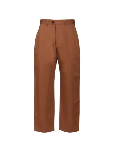 Paul Smith Slub-texture Trousers In Brown