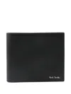Paul Smith Signature Stripe Balloon Leather Wallet In Black