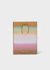 Paul Smith 'smith Stripe' Ombre Grained Leather Card Holder Multicolour In Multicolour