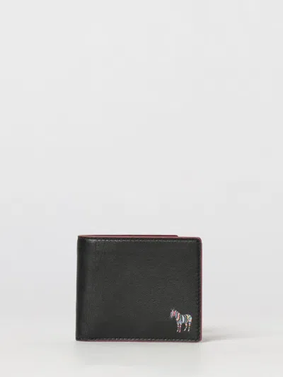 Paul Smith Smooth Leather Bifold Wallet With Internal Graphic Print In Black