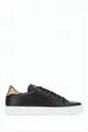 Paul Smith Smooth Leather Low-top Sneakers With Multicolored Striped Detail In Black