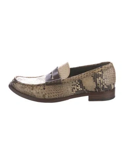 Pre-owned Paul Smith Snakeskin Animal Print Loafers In Multi