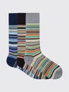 Paul Smith 3-pack Striped Socks In Multi
