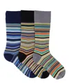 Paul Smith Three-pack Multicolor Signature Stripe Socks In Multicolor