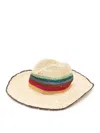 Paul Smith Wide Brim Straw Crochet Hat In Multi