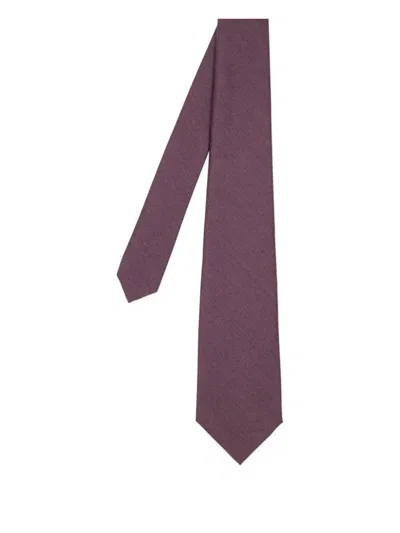 Paul Smith Speckled-lining Merino Wool-cashmere Blend Tie In Burgundy