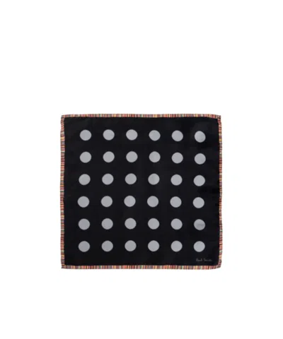 Paul Smith Square Silk Scarf In Black