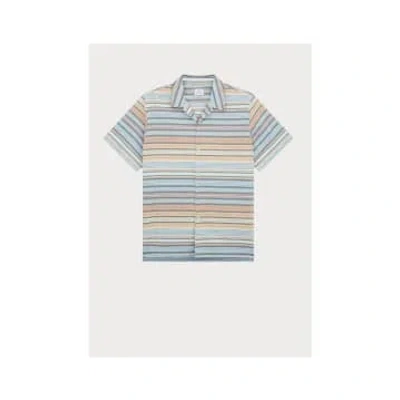 Paul Smith Ss Horizontal Soft Stripe Shirt Col: 92 Multi Coloured, Siz In Gray