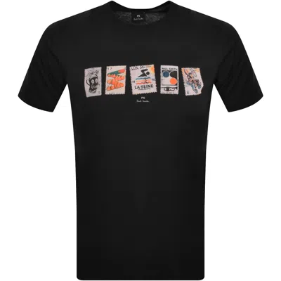 Paul Smith Stamps T Shirt Black In Black Fabric