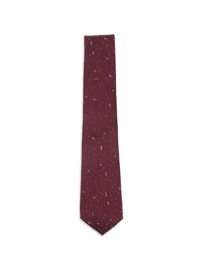 Paul Smith Star Logo Silk Tie In Red