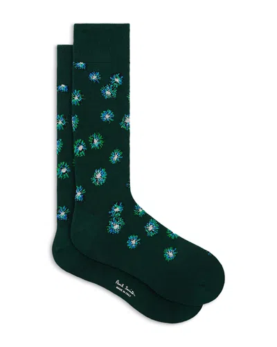Paul Smith Starburst Crew Socks In Green