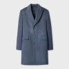 Paul Smith Steel Blue Wool-cashmere Epsom Coat In Blue