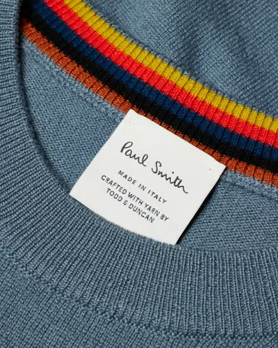 Paul Smith Stone Blue Cashmere Crew Neck Sweater