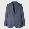 Paul Smith Stone Blue Linen Patch-pocket Unlined Blazer In Blue