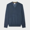 Paul Smith Stone Blue Merino V-neck Sweater