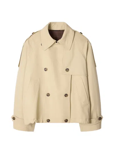 Paul Smith Stone Cropped Trench Jacket In Neutral