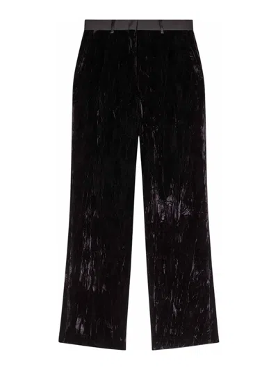 Paul Smith Stopiciated Woman Velvet Trousers In Black