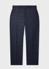 Paul Smith Straight-fit Navy Wool Check Trousers Blue In Blue