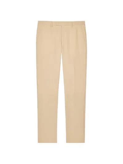 Paul Smith Straight-leg Linen Trousers In Brown