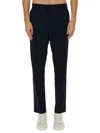 Paul Smith Straight Leg Trousers With Elastic Waistband In Blue