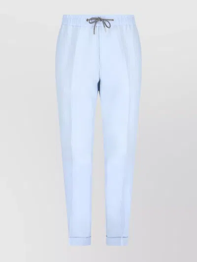 Paul Smith Straight Leg Trousers Elastic Waistband In Blue
