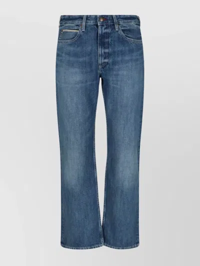 Paul Smith Straight Leg Trousers With Belt Loops In Blue