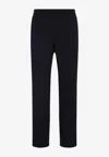 Paul Smith Tailored Blue Wool Trousers With Elastic Waistband In Black