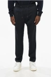 Paul Smith Straight Leg Wool Pants With Elastic Waistband In Black