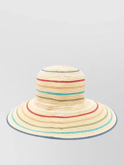 PAUL SMITH STRAW SUN HAT WIDE BRIM FOLDABLE