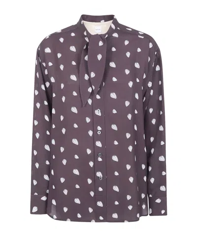 Paul Smith Strawberry Printed Long Sleeved Shirt In Brown