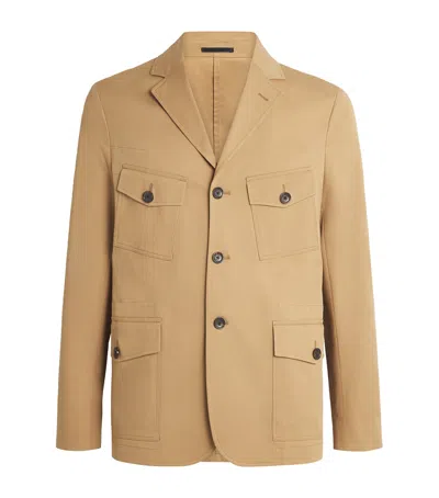 Paul Smith Stretch-cotton Utility Blazer In Sand