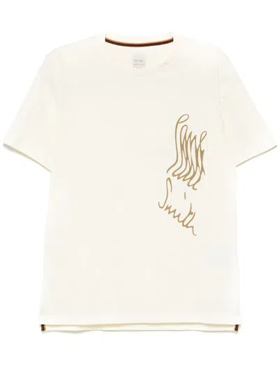 Paul Smith Stretched Logo-print T-shirt In Neutrals