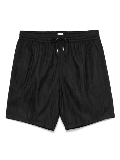 Paul Smith Strip-jacquard Swim Shorts In Black