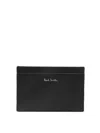 Paul Smith Balloon Mount Fuji Print Leather Cardholder In Black
