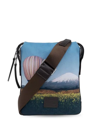 Paul Smith Stripe Balloon Mount Fuji-print Shoulder Bag In Multicolour