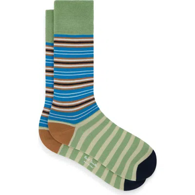 Paul Smith Stripe Cotton Blend Dress Socks In Animal Print