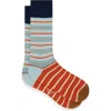 Paul Smith Stripe Cotton Blend Dress Socks In Multi