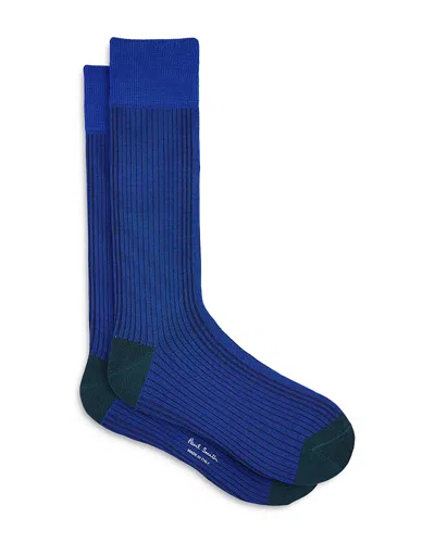 Paul Smith Stripe Crew Socks In Blue