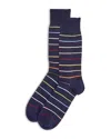 Paul Smith Stripe Crew Socks In Blue