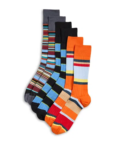 Paul Smith Stripe Crew Socks, Pack Of 3 In Multi