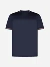 Paul Smith Black T-shirt With Multicolor Striped Accents In Blue
