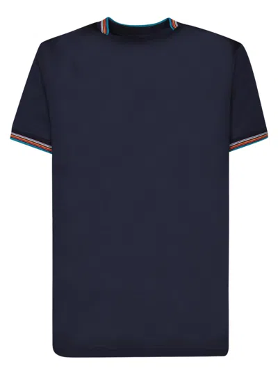 Paul Smith Stripe Detail Cotton T-shirt In Dk Na